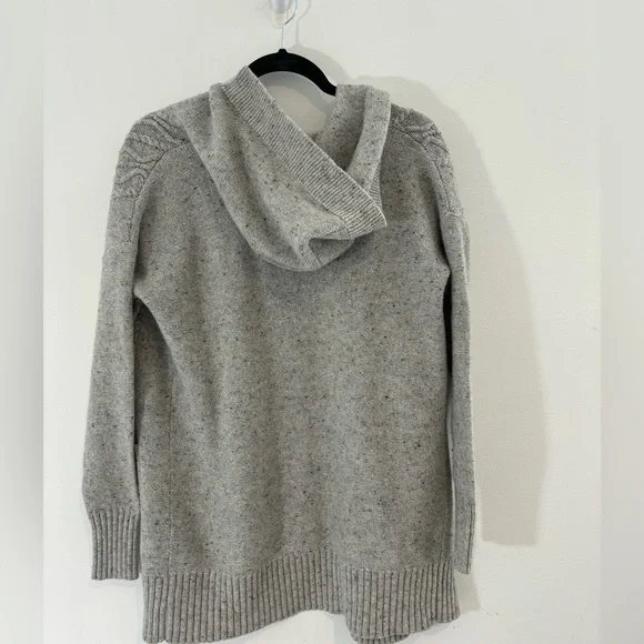 Merona Size Small Hooded Gray Cable knit Sweater Cardigan Long with Pockets - Picture 3 of 3